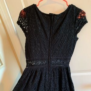 Black lace cut out dress
